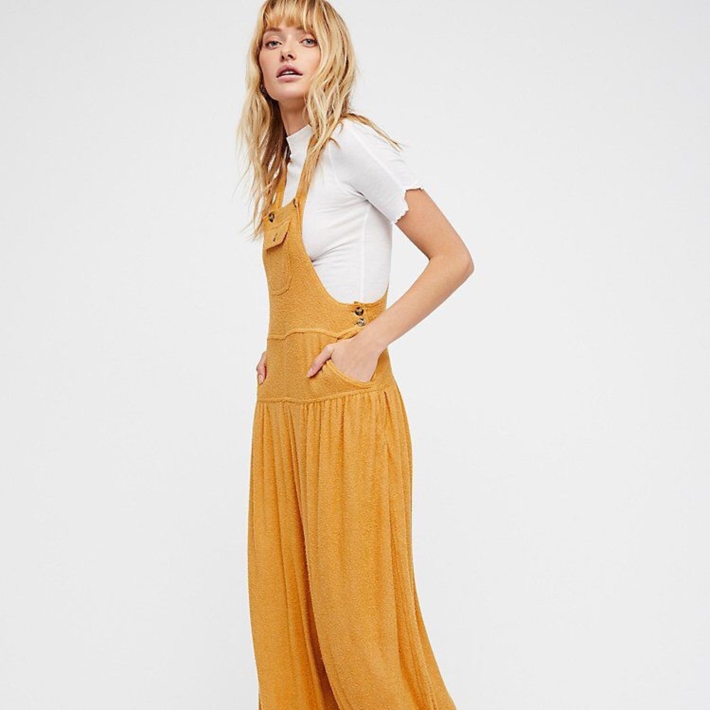 ISO Free People Ella Overall Yellow XS or S